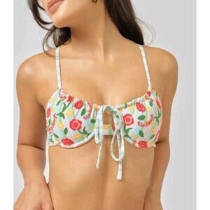 BlackBough Ciao Bella Floral Noey Bikini Swim Top Size XL Underwire